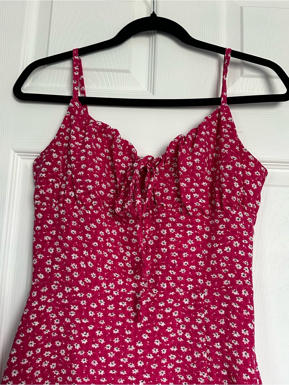 Pink Floral Midi Slip Dress with Delicate Spaghetti Straps - Picture 2 of 11